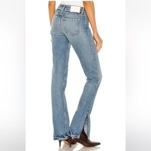 GRLFRND HAILEY LOW RISE SLIM BOOT WITH SLIT JEANS